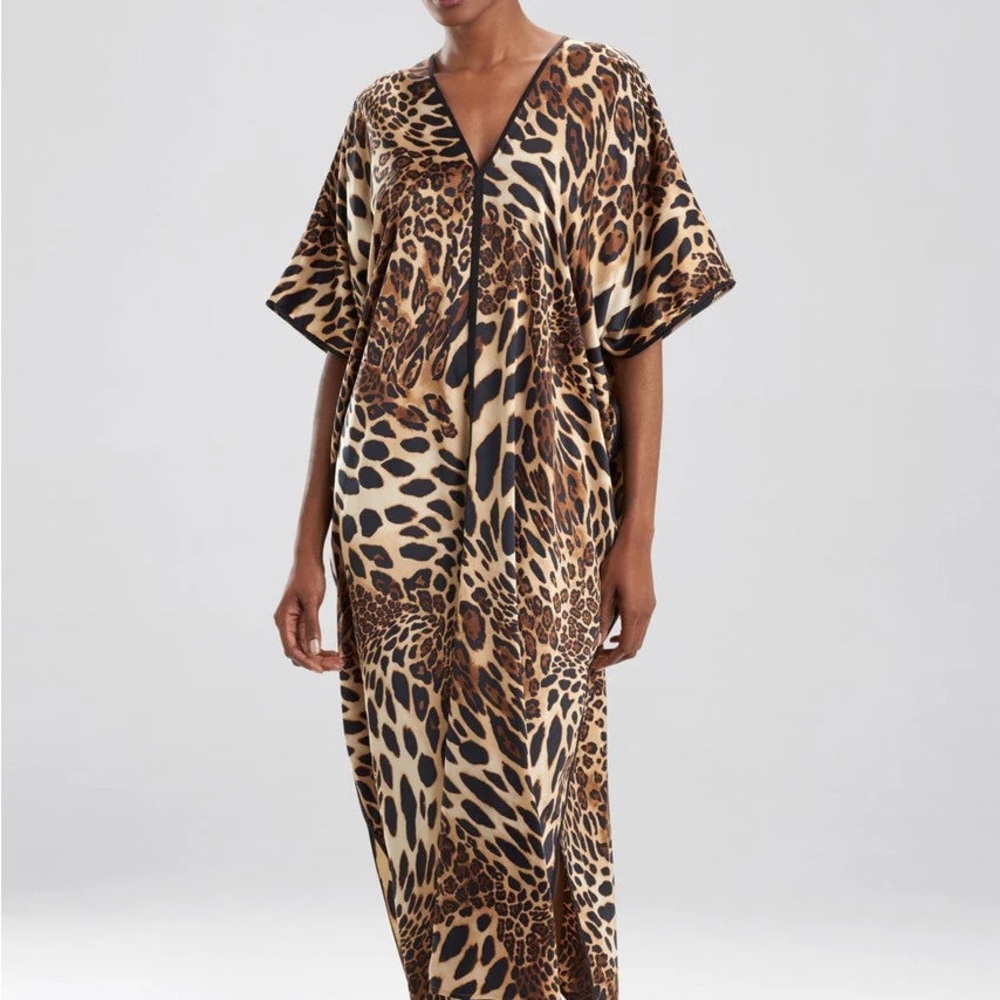 Natori Leopard Print Kaftan Pajama